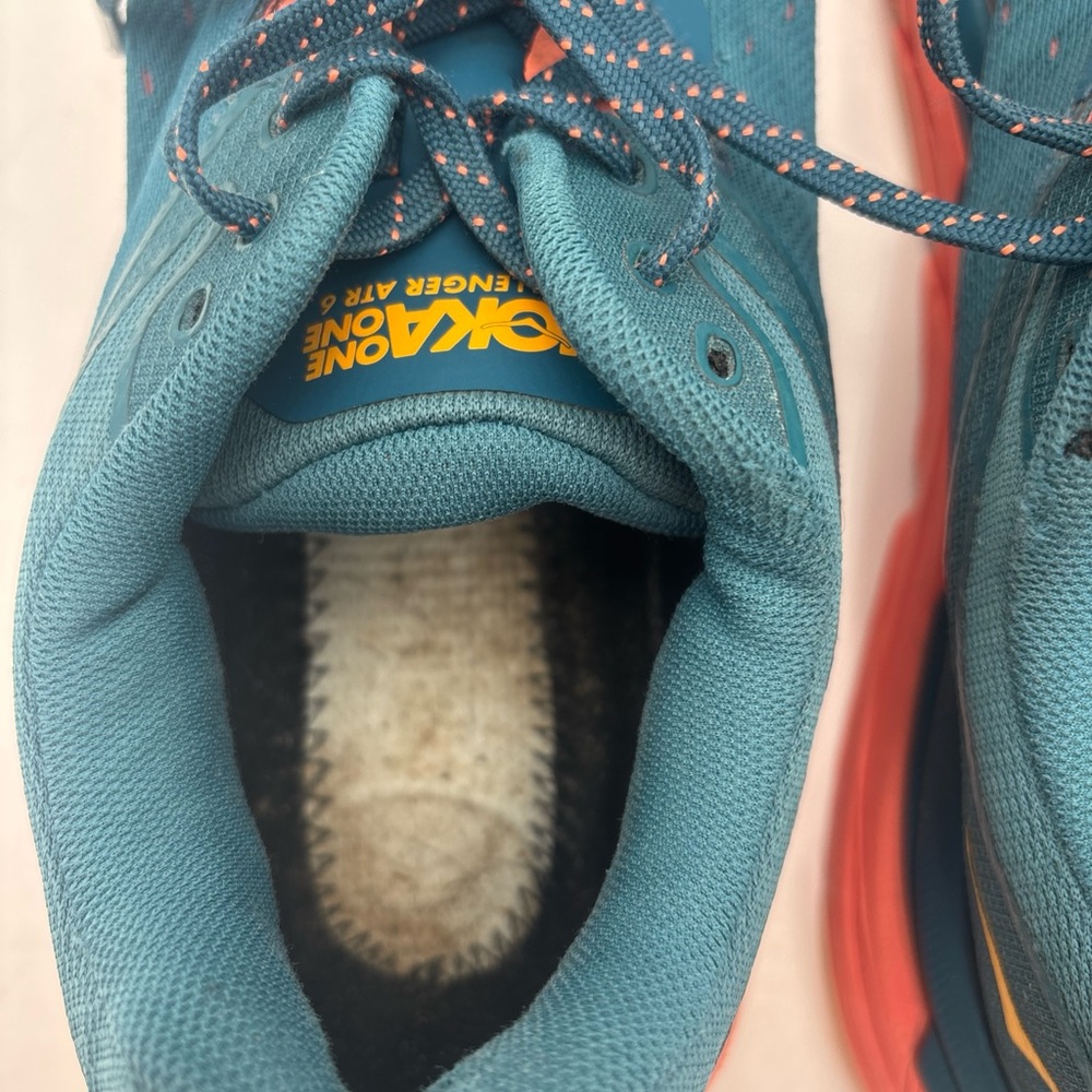 Hoka Men's Athletic Shoes in Teal and Coral - Picture 9 of 11